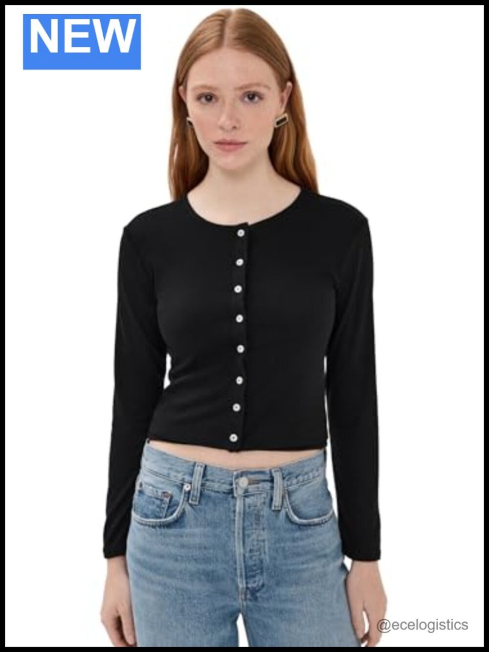 LE BOP Women's Eloise Cropped Cardigan | Lightweight Super-Stretch Knit